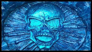 Making an Epoxy Resin Skull Ashtray with Dusted Holographic Powder Silver Flakes and Sapphire Blue [upl. by Neila]