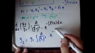 Differential Equations 14 a  Derivation of the Wronskian [upl. by Raff]