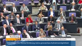 Bundestag Jahresbericht zum Stand der Deutschen Einheit am 02102015 [upl. by Cayla11]