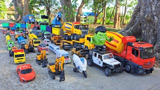 Mobil Truk Tronton Panjang Bongkar Mobil Mobilan Truk Molen Besar Kereta Excavator Mobil Balap [upl. by Eralcyram]