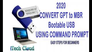 2020 Convert GPT to MBR disk Bootable USB [upl. by Woodson]