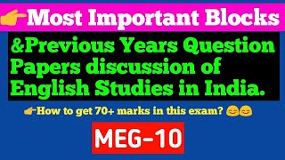 Most Important Blocks amp Previous years Question Papers discussion of MEG10English studies [upl. by Nert]