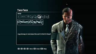 Batman Arkham City Character Bios Two face [upl. by Enitnatsnoc573]