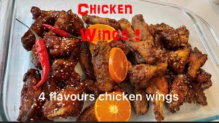 How to Make Chicken Wings  4 flavor glaze  honey garlic spicy hot sweet orange [upl. by Madai]