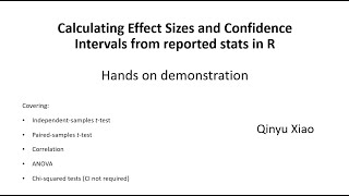 Calculating Effect Sizes and Confidence Intervals in R  Qinyu  HKU PSYC 3052 2071 courses [upl. by Florri]