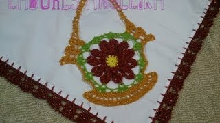 CANASTA TEJIDA A CROCHET PARA DECORAR SERVILLETAS  Labores Angélika [upl. by Leissam]