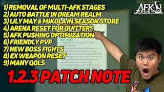 MASSIVE PATCH NOTE V123 Patch Breakdown【AFK Journey】 [upl. by Aniroc]