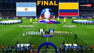 ARGENTINA vs COLOMBIA  FINAL COPA AMÉRICA 2024 PARTIDO COMPLETO  MESSI vs COL  JUEGO PES REALISTA [upl. by Aicilaana]