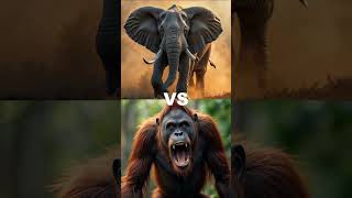 ELEPHANT VS orangutan leopard giraffe grizzly bear crocodile eagle cat lion tiger wolf pack [upl. by Heti]