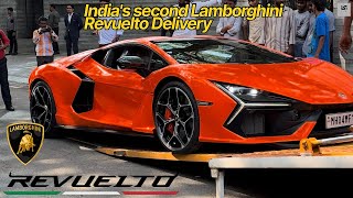 India Lamborghini Revuelto Delivery Countrys 2nd Revuelto in Arancio Borealis prespeced trend [upl. by Varick]