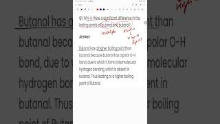 Why is there a significant difference in the boiling points of butanal and butanol aldehydesketone [upl. by Lydia744]