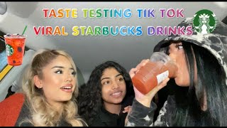 TRYING VIRAL TikTok STARBUCKS DRINKS  Abira amp Dúaa [upl. by Lait]