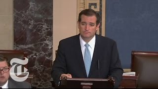 Ted Cruz This Week Highlights From Senators Speech Against Obamacare  The New York Times [upl. by Emina728]