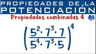 Propiedades de la potenciación  Propiedades combinadas  Ejemplo 4 [upl. by Carlos]