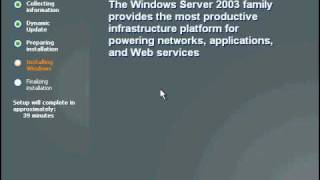 windows Server 2003 Installation [upl. by Llehcear]