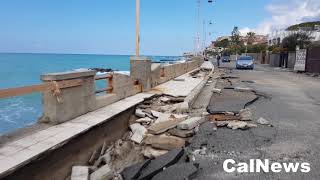 San Lucido  24032018  Maltempo la mareggiata ha distrutto gran parte del lungomare [upl. by Ailecara985]