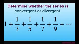 Determine whether series converges or diverges 1 13  15  17 19  … Integral Test [upl. by Pliner]