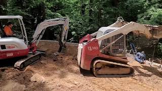 Grading amp Excavation takeuchi TB 230 Mini Excavator digger in Georgia Rock excavator skidsteer [upl. by Sirrot]