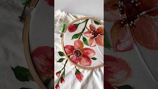 DIY Tshirt painting ❤️ satisfying floralpainting fabricpainting artvideo diyprojects diyideas [upl. by Annavaj]