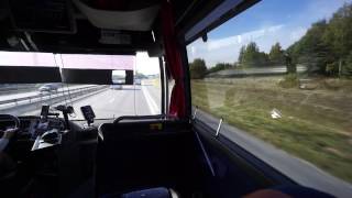 Sweden Arlanda Airport CoachesFlygbussarna ride from Airport Terminal 5 to Stockholm City [upl. by Baum]