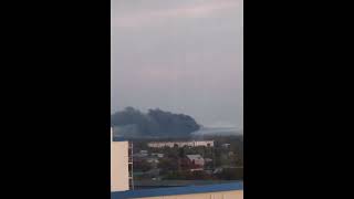 Drones hit Khanskaya Airbase in Russia Destroying Fuel Storage and Likely Munitions [upl. by Akkina]