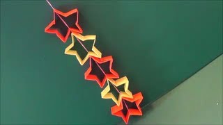 クリスマス・七夕に。「つづり星飾り」折り紙 quotStar decorationquot Origami For Christmas and Tanabata [upl. by Kcirdnekel]