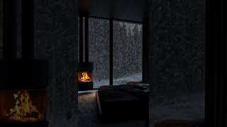 Snuggled Indoors Snowfall by the Window amp Crackling Fire blizzardsounds fireplace [upl. by Schoenburg]