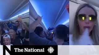 Outrage grows after video of partiers on Sunwing plane [upl. by Oinesra]