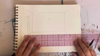 Drawing a 1 point perspective room [upl. by Mossberg]