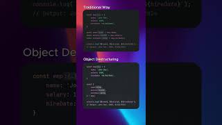 Object Destructuring vs Traditional Assignment in JavaScript Explained tips shotrts programming [upl. by Fuhrman]