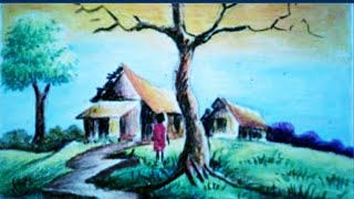 Village Sinari  Sketch Pen  Very Simple  How to draw  Village Sinari [upl. by Htomit]