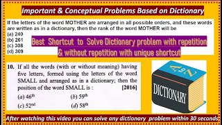 Dictionary problem in permutation and combination for JEE Main  how to Solve Dictionary Problem [upl. by Earleen]