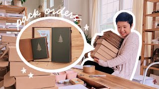 studio vlog ✷ packing 100 notebook preorders [upl. by Ennahtur]