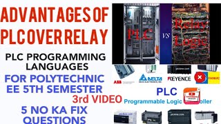 ADVANTAGES OF PLC OVER RELAY SYSTEM amp PROGRAMMING LANGUAGE USED IN PLC SYSTEM [upl. by Canute]