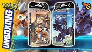 Unboxing Decks INICIAIS Batalha V  Lycanroc e Corviknight  Pokémon TCG [upl. by Subir]