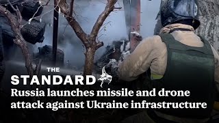 Russia launches massive missile and drone attack against Ukraine infrastructure [upl. by Wise264]