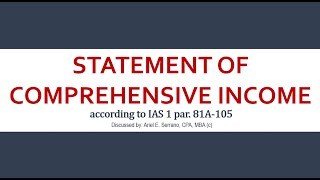 Statement of Comprehensive Income  IAS 1 par 81A 105  ifrsorg [upl. by Stormi]