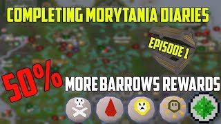 OSRS Unlocking 50 More Barrows Rewards Completing Morytania Diaries EPISODE 1 [upl. by Anyek734]