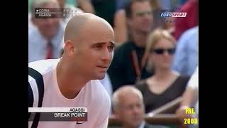 Guillermo Coria v Andre Agassi French Open 2003 [upl. by Atekahs]