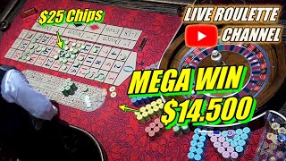 🔴LIVE ROULETTE  💰 MEGA WIN 💲14500 In Casino Las Vegas 🎰 25 Chips Bets Exclusive ✅ 20231020 [upl. by Ahtreb]