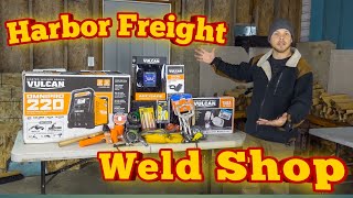 Harbor Freight Welding Shop Vulcan OmniPro 220 Welder Unboxing [upl. by Froemming]