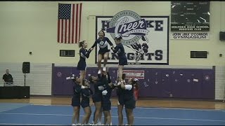 Mass cheerleaders gather in Holyoke [upl. by Asillam]