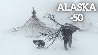 EXTREME Winter Snow Storm Camping 50° Solo Camping 4 Days  Snowstorm amp HOT TENT [upl. by Hazen]