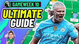 FPL GW10  THE ULTIMATE GUIDE ✅  Fantasy Premier League 20242025 [upl. by Halima44]