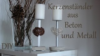 DIY  Kerzenständer aus Beton und Metall  Muttertagsgeschenk  Just Deko [upl. by Thomas538]