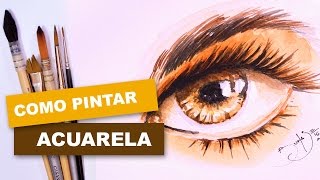 Como pintar facil un ojo con acuarela  Tutorial de acuarela [upl. by Coulombe]