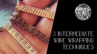 3 Intermediate Wire Wrapping Patterns  Tutorial [upl. by Meraree]