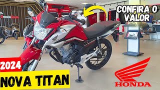 HONDA TITAN 160CC VERMELHA PREÇO DE 2024 [upl. by Ylam]