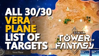 All Vera List of Targets Tower of Fantasy [upl. by Ahselrac]