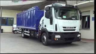 Iveco Eurocargo 2 assi  Cassa fissa con gru Bonfiglioli [upl. by Longfellow261]